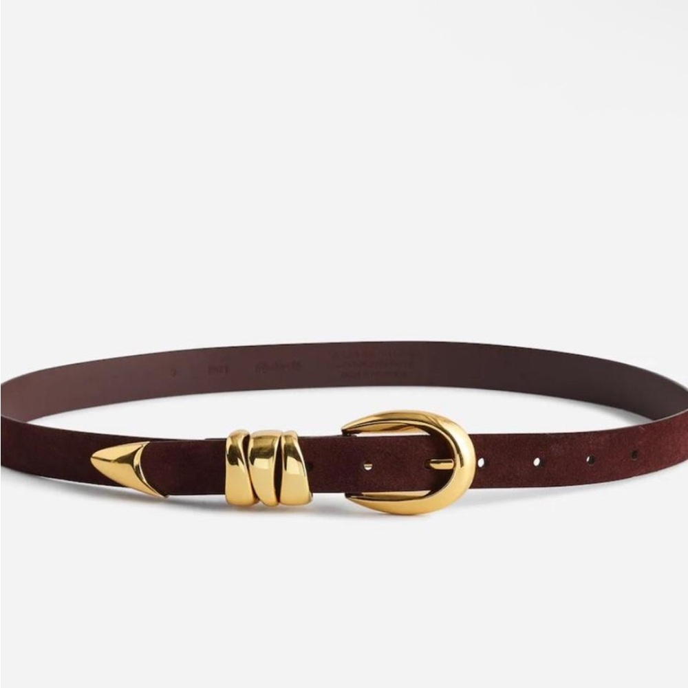 Madewell Suede Triple Metal Keeper Belt